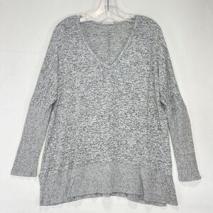 Anthropologie Olivia Rae Womens Knit Sweater Large Blush Gray Soft Knit